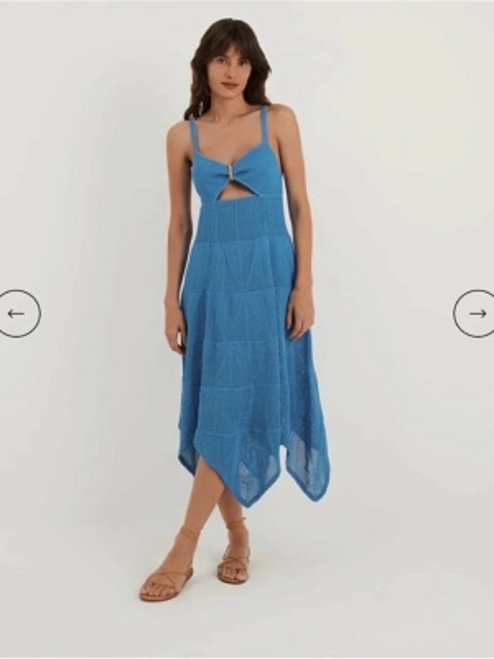 NWT Womens VIX Paula Hermanny Blue Sabine Knit Long Maxi Dress S/P
